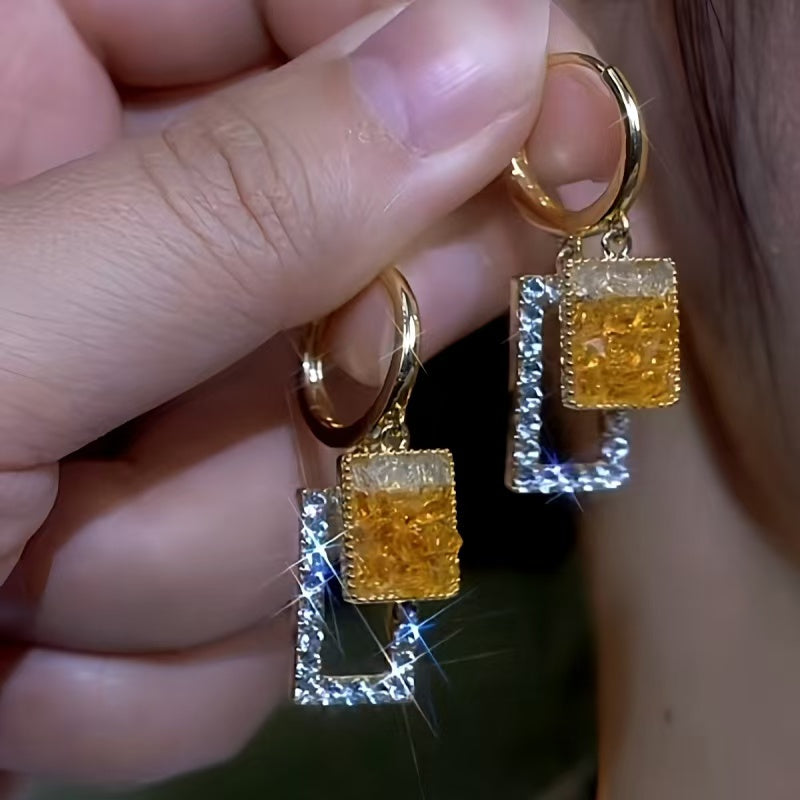 Bray Gold Square Earrings