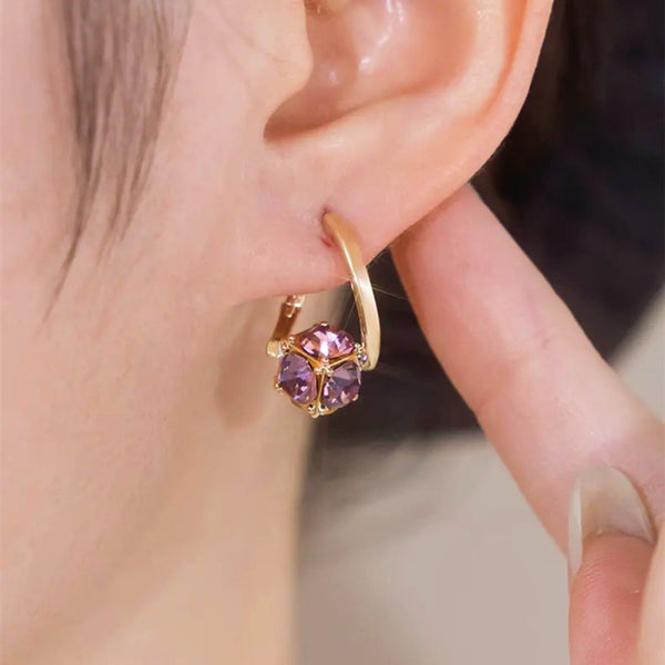 14K Gold-Plated Elegant Diamond Earrings