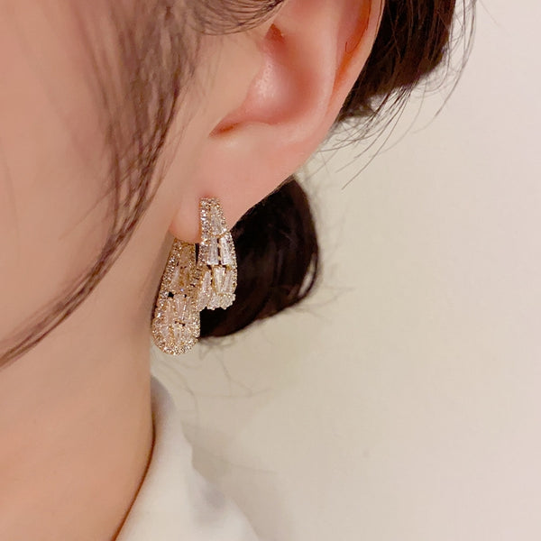 14K Gold Plated Zircon Luxury Earrings