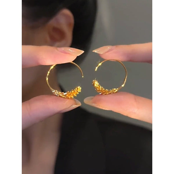 14k Gold-Plated Threader Hoop Earrings