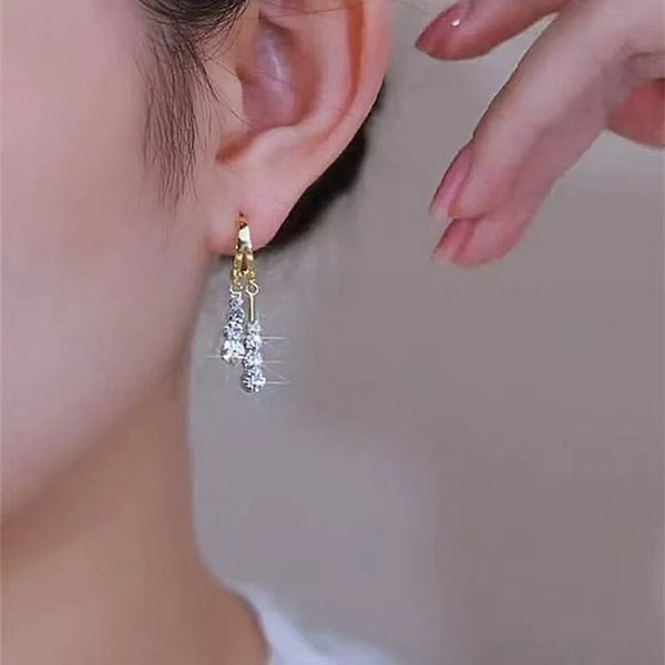 14K Gold Plated Elegant Diamond Earrings