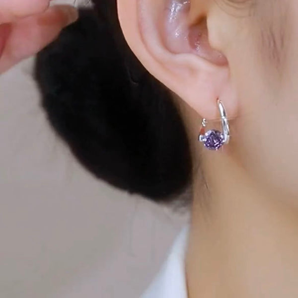 Elegant Zircon Diamond Hoop Earrings