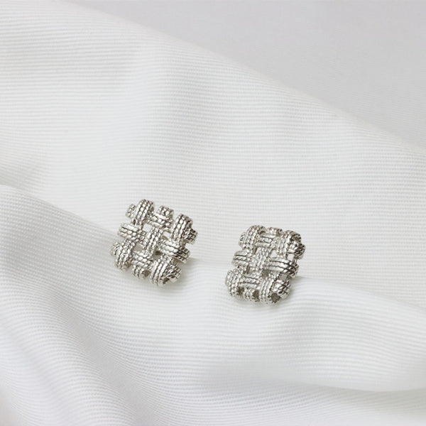 18K Gold-plated Hollow Square Studs