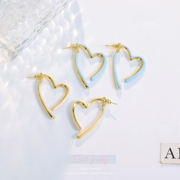 14K Gold-plated Luxury Heart Earrings