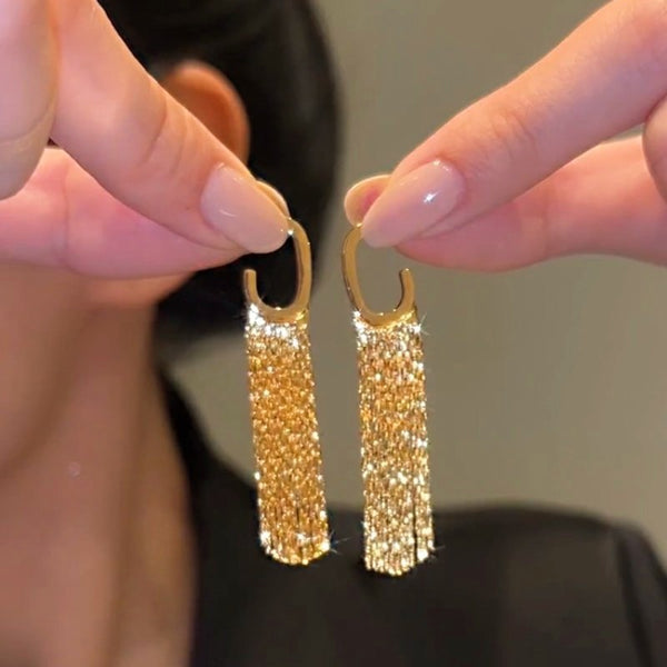 14K Gold-plated G-Word Tassel Earrings
