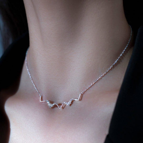 Sterling Silver Luxury HeartBeat Necklaces