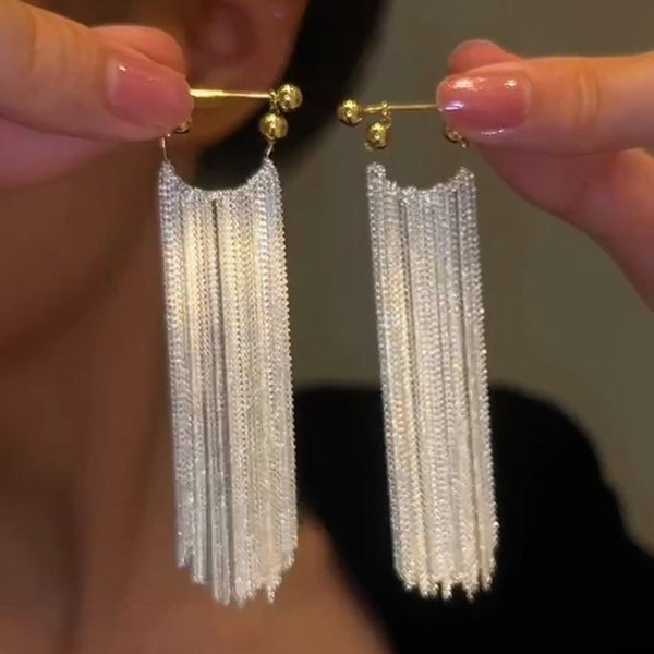 14K Gold-plated Luxury Waterfall Tassel Earrings