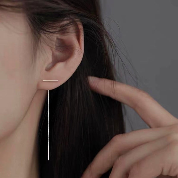 Simple T-shaped Threaders Earrings