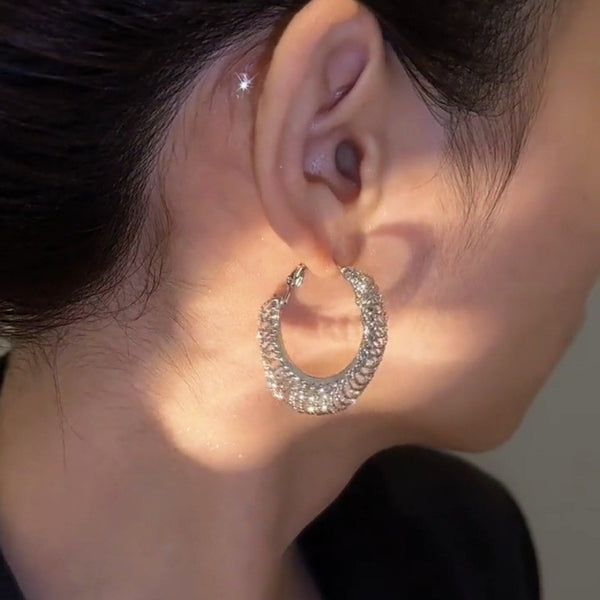 14k Gold-plated Fashion Chain Hoop Earrings