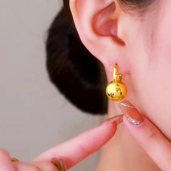 14K Gold-plated Round Ball Earrings
