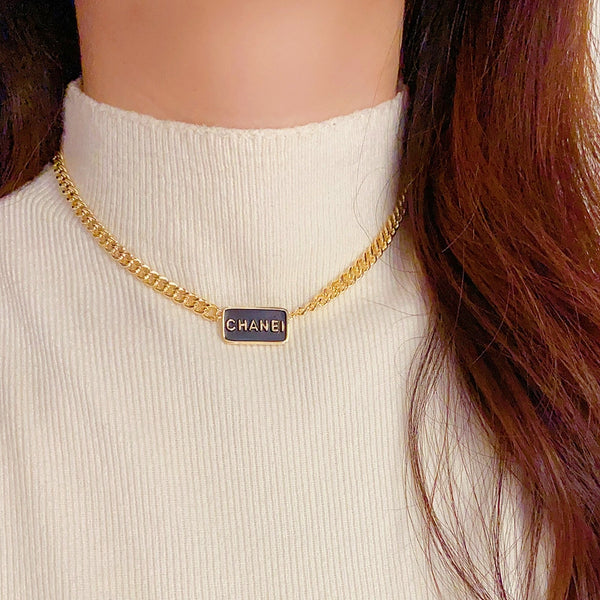 14K Gold-Plated Elegant Letter Square Necklace