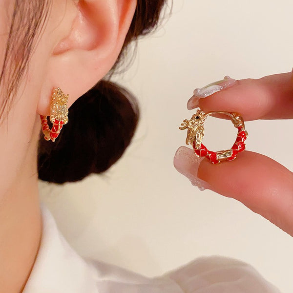 14K Gold-Plated 2024 Dragon Year Dragon Earrings