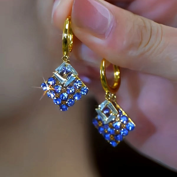 14K Gold-Plated 2025 Elegant Zircon Purple Diamond Earrings