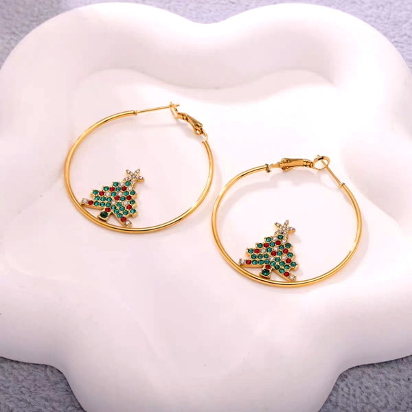 14K Gold-Plated 2025 Trendy Christmas Earrings