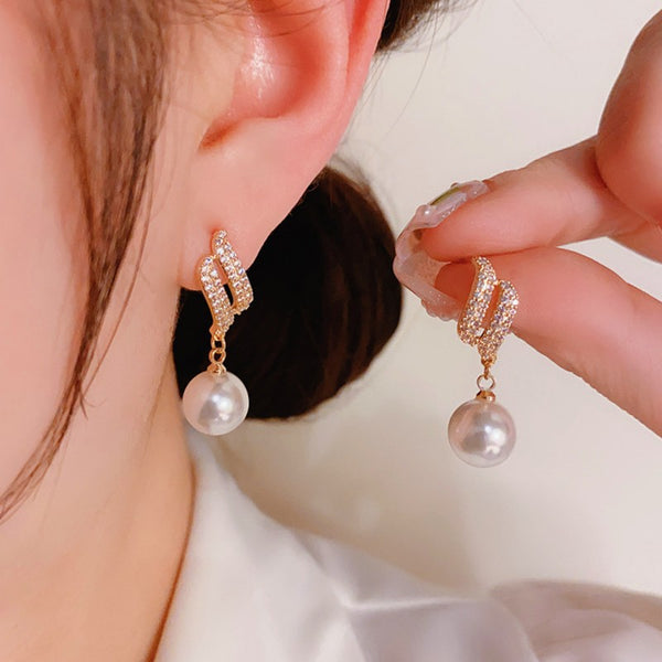 14K Gold-Plated Angel Wing Pearl Earrings
