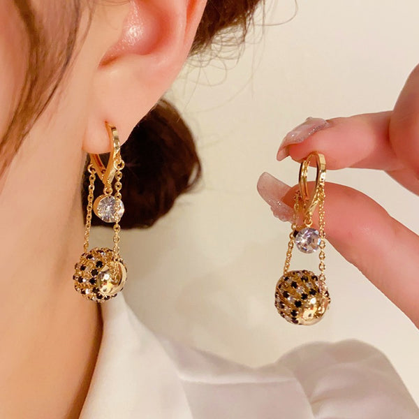 14K Gold-Plated Ball Chain Earrings