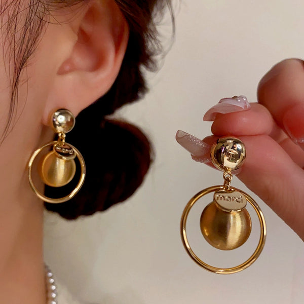 14K Gold-Plated Ball Hoop Earrings