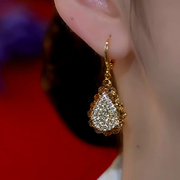 14K Gold-Plated Bling Diamond Earrings