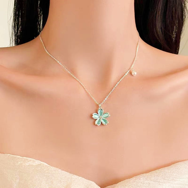 14K Gold-Plated Flower Pearl Necklaces