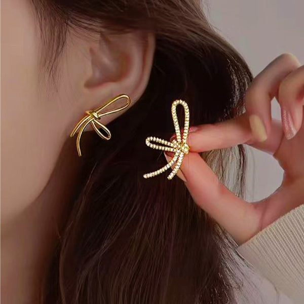 14K Gold-Plated Bow Stud Earrings