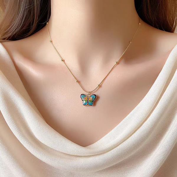 14K Gold-Plated Butterfly Pendant Necklaces