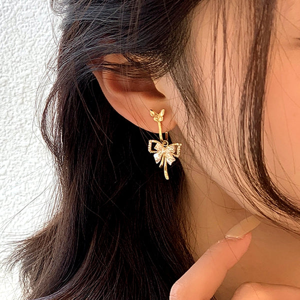 14K Gold-Plated Butterfly Tassel Earrings