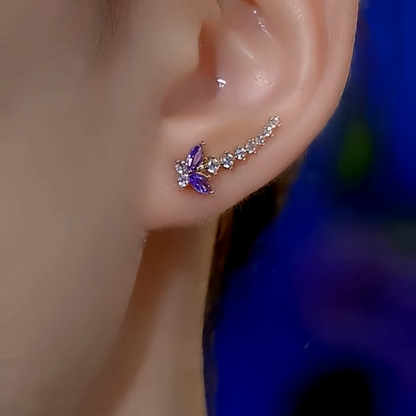 14K Gold-Plated Butterfly Zircon Diamond Crawler