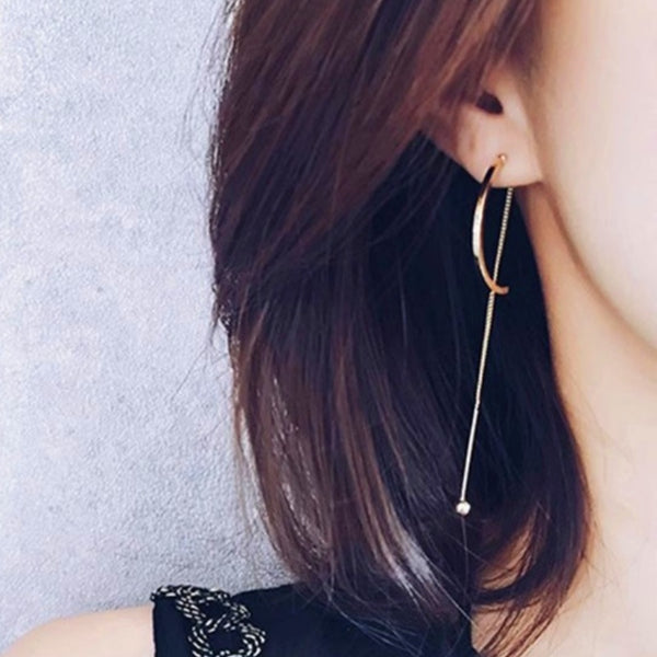 14K Gold-Plated C-Shaped Hollow Earrings