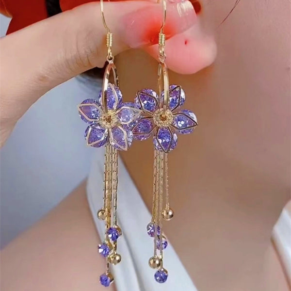 14K Gold-Plated Blossom Zircon Earrings