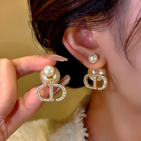 14K Gold-Plated Daimond Bead Jacket Earrings