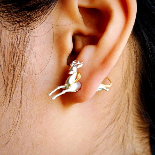 14K Gold-Plated Deer Studs