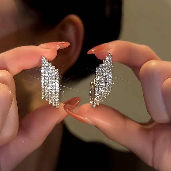 14K Gold-Plated Diamond Earrings