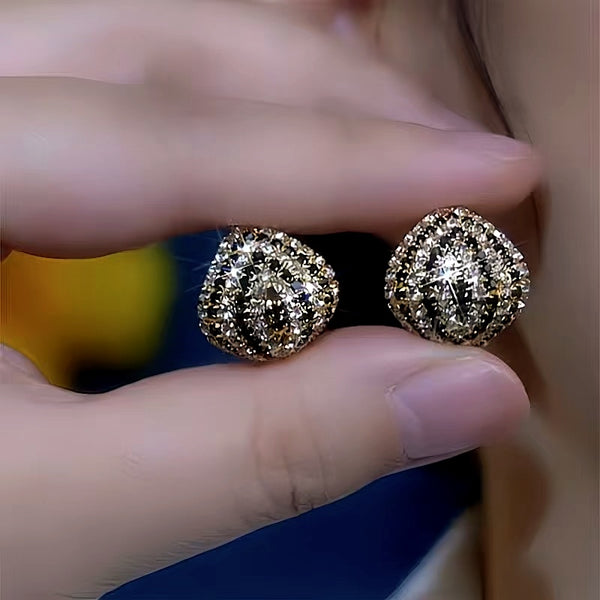 14K Gold-Plated Diamond Stud Earrings