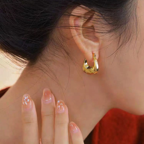 14K Gold-Plated Elegant Bag Earrings