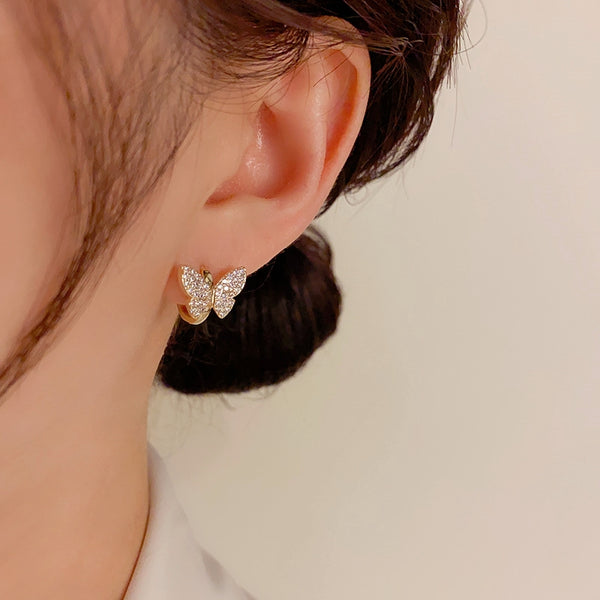 14K Gold-Plated Elegant Butterfly Earrings