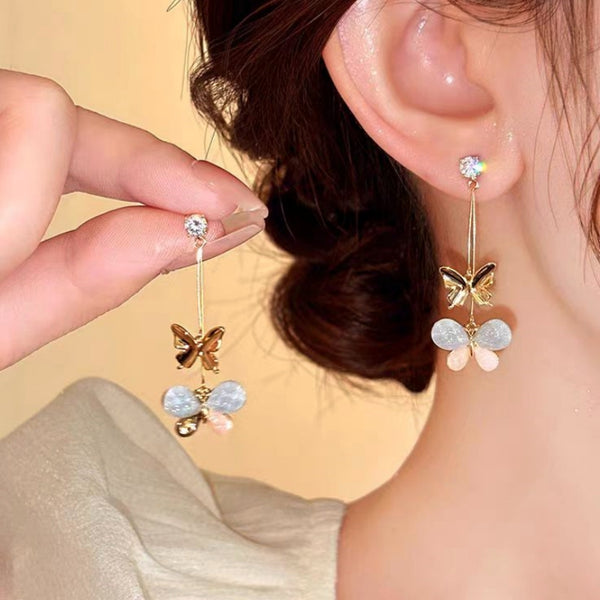 14K Gold-Plated Elegant Butterfly Earrings