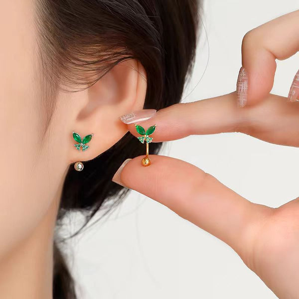 14K Gold-Plated Elegant Butterfly Studs