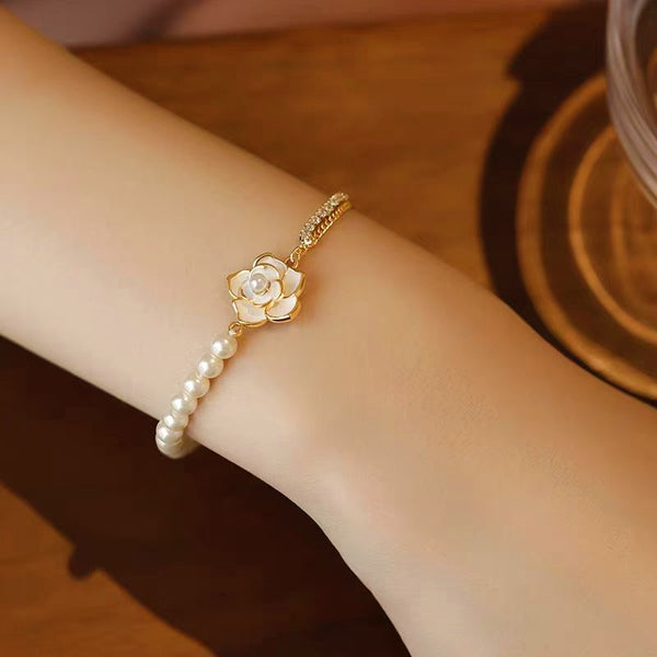 14K Gold-Plated Elegant Camellia Bracelets