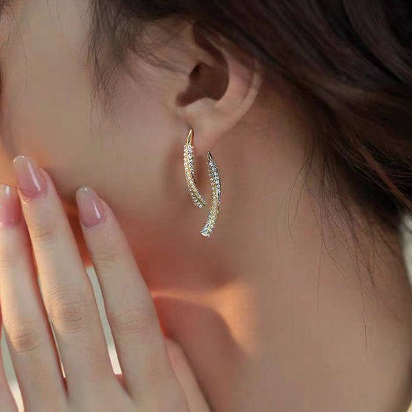 14K Gold-Plated Elegant Cross Pearl Earrings