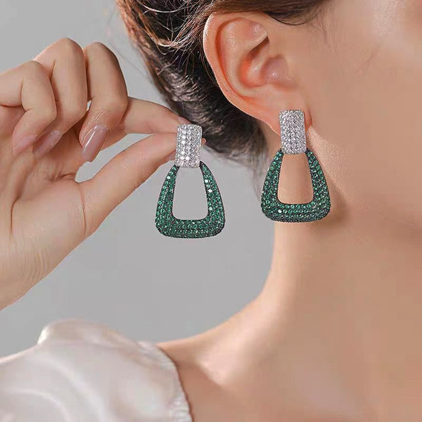14K Gold-Plated Elegant Diamond Earrings