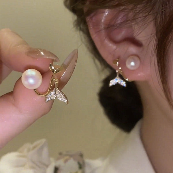 14K Gold-Plated Elegant Fishtail Earrings