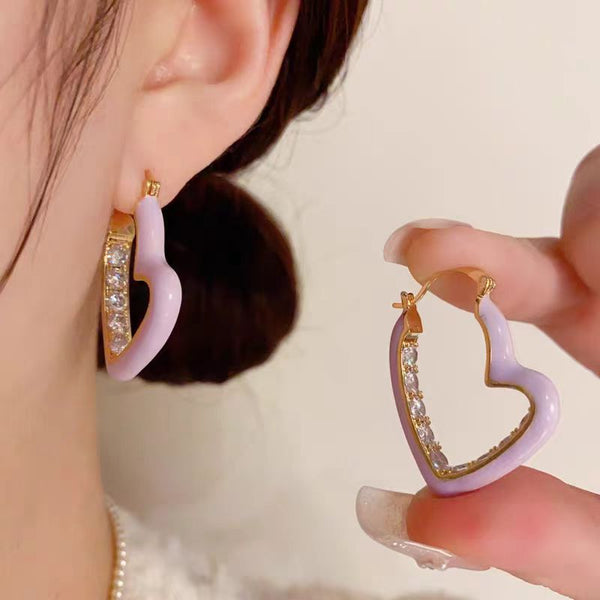14K Gold-Plated Elegant Heart-Design Earrings