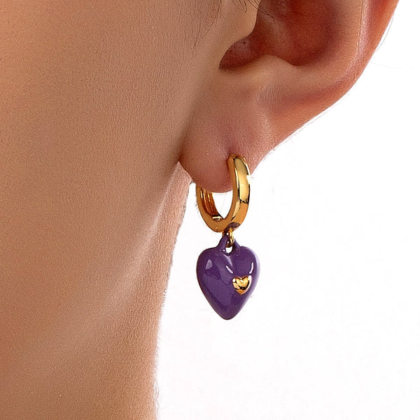 14K Gold-Plated Elegant Heart-Design Earrings