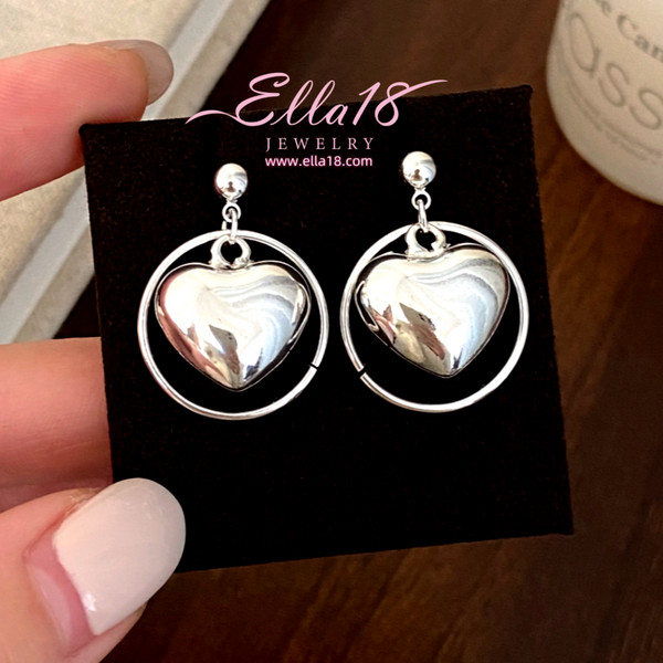 14K Gold-Plated Elegant Heart Earrings