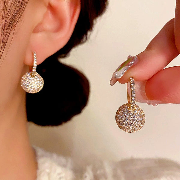 14K Gold-Plated Elegant Micro-Inlaid Zircon Earrings