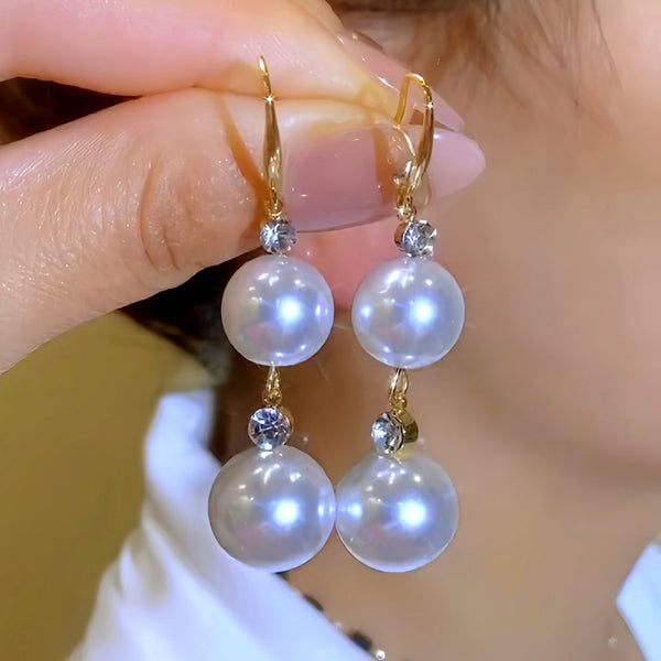 14K Gold-Plated Elegant Pearl Earrings