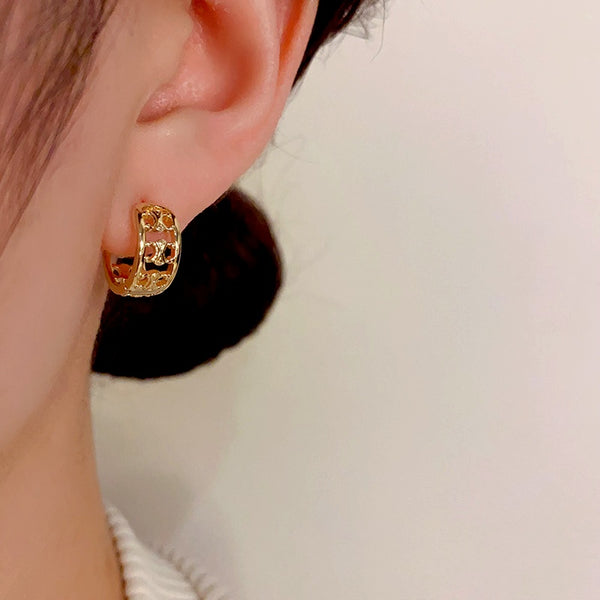 14K Gold-Plated Elegant Small Hoop Earrings