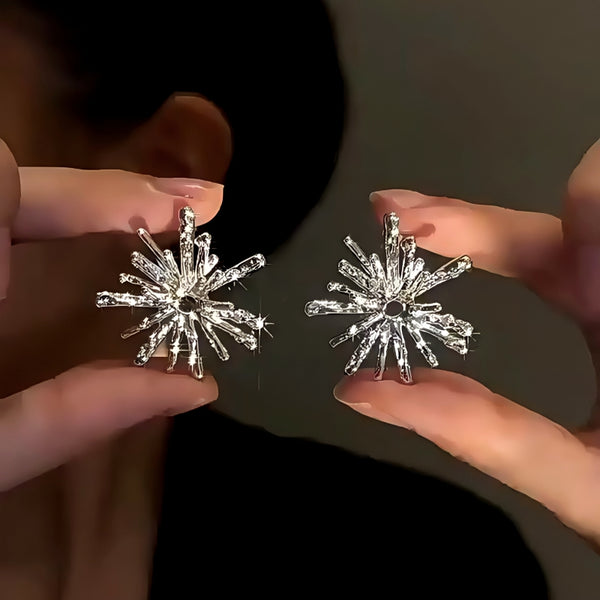 14K Gold-Plated Elegant Snowflake Earrings