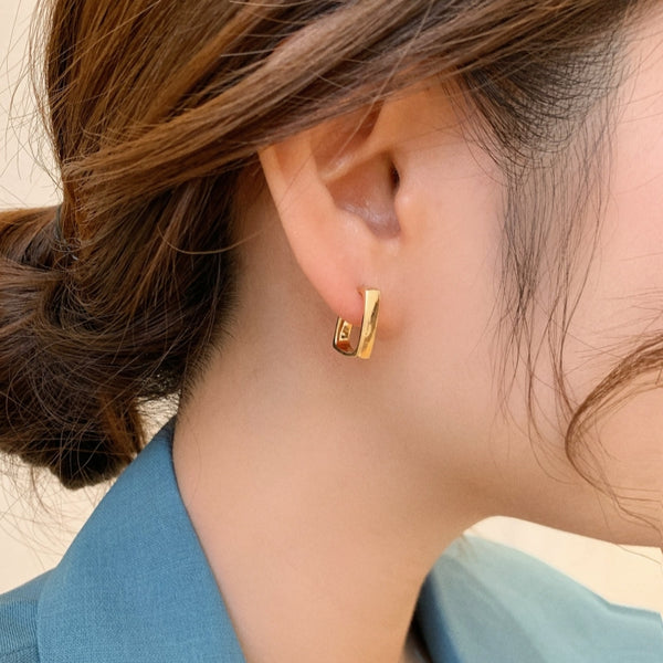 14K Gold-Plated Elegant Square Earrings