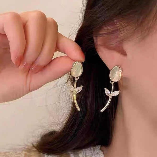 14K Gold-Plated Elegant Tulip Earrings